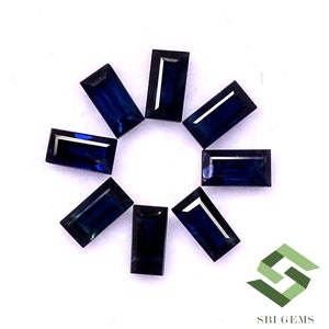 4x2 mm Natural Blue Sapphire Baguette Cut Lot 08 Pcs 3 Quality Calibrated Loose Gemstones