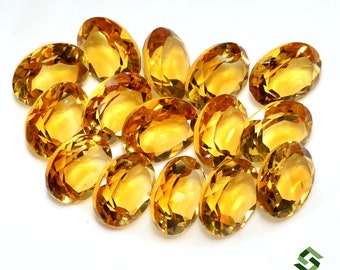 9x7 mm Natural Citrine Oval Cut Lot Top Golden Shade Faceted Calibrated Loose Gemstones