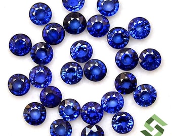4mm Natural Blue Sapphire Lot: Round Cut Loose Gemstones