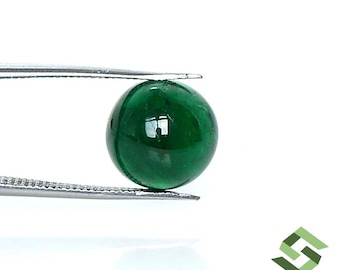10,25-12 mm natuurlijke smaragd cabochon: ronde groene edelsteen