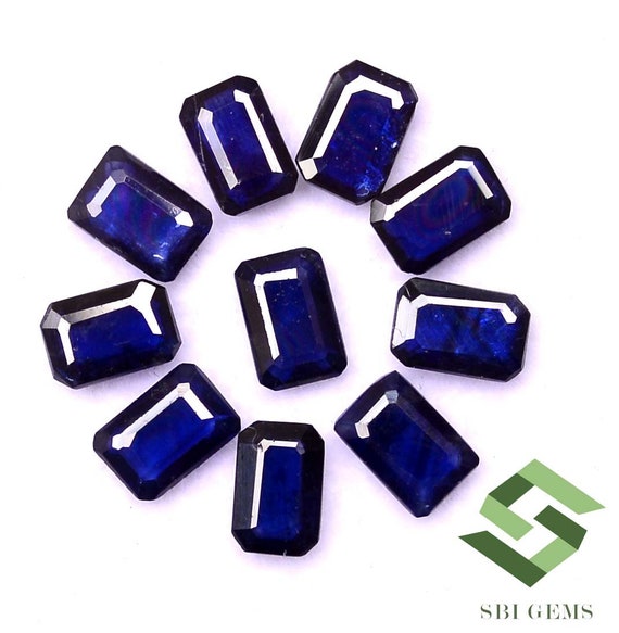 6 x 4 mm 天然ブルーサファイア オクタゴンカット ロット 10 個 6.14 