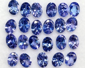 4x3 mm Natural Tanzanite Oval Cut Lot 05 Pcs 0.91 Cts Lustrous Faceted Loose Gemstones
