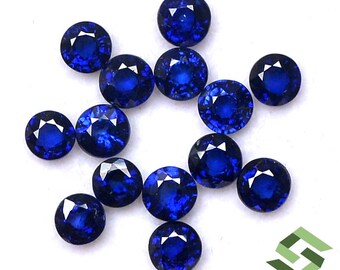 4mm Natural Blue Sapphire Gemstones: Round Cut, Lot of 10 Pcs Loose Stones