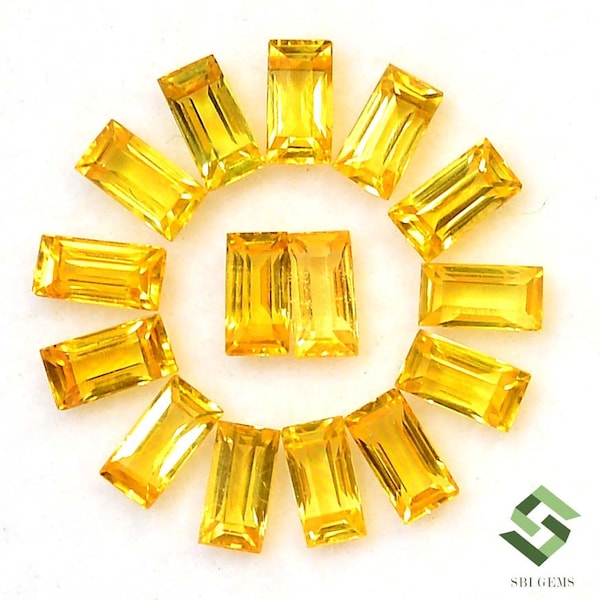 4x2 mm Natural Yellow Sapphire Baguette Cut Lot 10 Pcs 1.73 CTS Calibrated Loose Gemstones