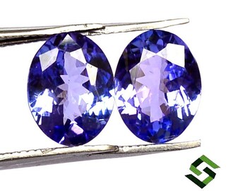 Natural Tanzanite Pair: 2.64 CTS, Oval Cut, 9x7 mm Loose Gemstones