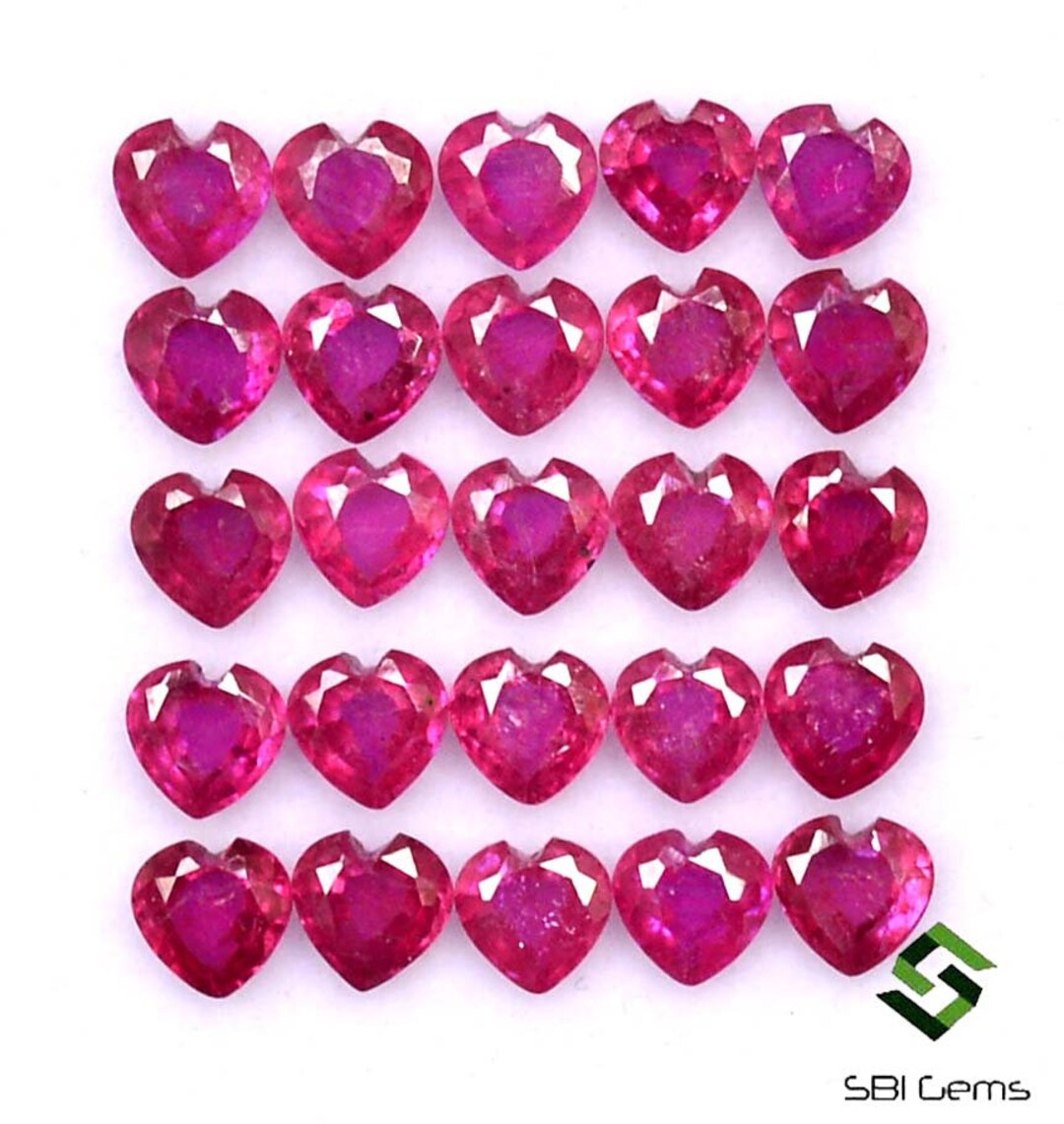 4 mm 天然ルビーハートルースレッドジェムストーン（9.47カラット