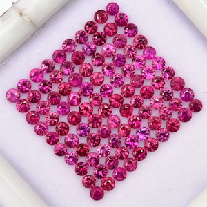 2.50 mm Natürlicher Rubin Diamantschliff Lot 20 Stück 1.59 CTS kalibriert Lose Edelsteine