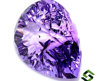 27x20 mm Certified Natural Amethyst Pear Concave Cut 38.02 Cts Top Best Quality Calibrated Loose Gemstone