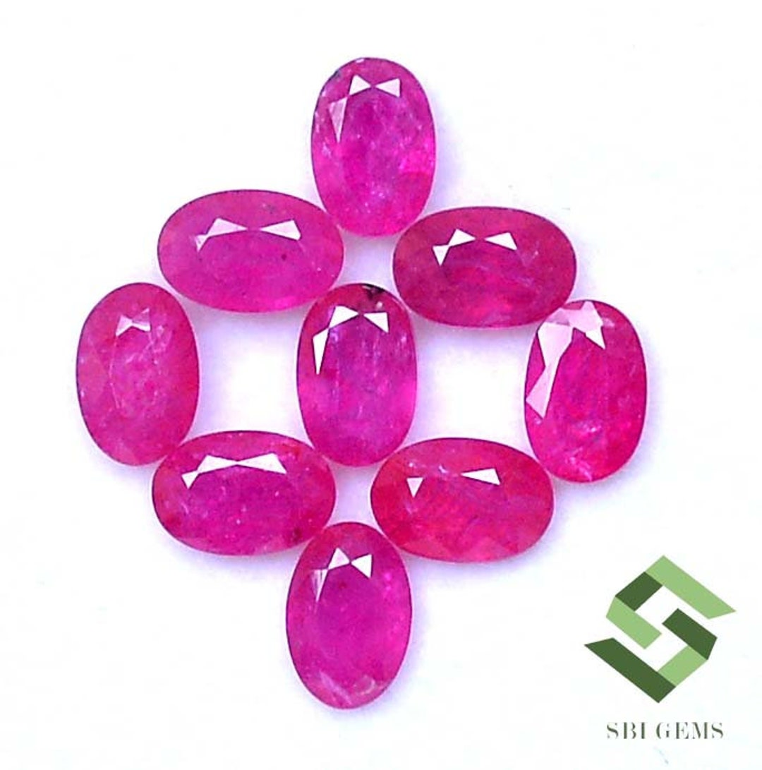 Ruby Lot 6x4 Mm Mozambique Ruby Lot 10 Pcs Oval Cut Loose Gemstones - Etsy
