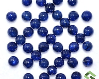 3-6 mm Natural Blue Sapphire Round Cabochon Lot 05 Piece Calibrated Loose Gemstones