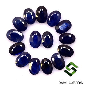 6x4 mm Natural Blue Sapphire Oval Cut Lot 15 Pcs Calibrated Faceted Loose Gemstones