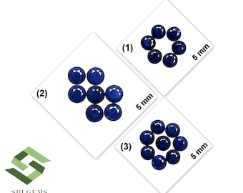 5 mm Natural Blue Sapphire Round Cut 3 Quality Lot Calibrated Faceted Loose Gemstones