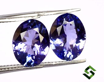 2.58 CTS Natural Tanzanite Pair 8.50x6.50 mm Oval Cut Loose Gemstones