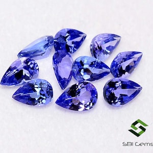 6x4 mm Natural Tanzanite Pear Cut Lot 10 Pcs 4.36 Cts Calibrated Loose Gemstones