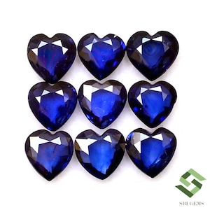 5x5 mm Natural Blue Sapphire Heart Shape Cut 2 Quality Lot 05 Pcs Calibrated Loose Gemstones