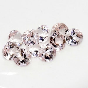 4 mm Natural Morganite Round Cut Lot 10 Pcs Calibrated Faceted Loose Gemstones
