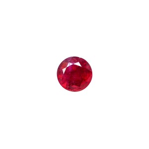 11 mm rond geslepen robijn: 7,32 CTS dieprood, gefacetteerd