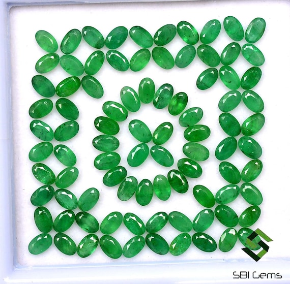 5x3 mm Natural Emerald Oval Cut Lot: 10 Piece 5.83 Cts Loose Gemstones