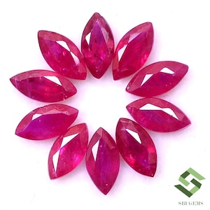 6x3 mm Natural Ruby Marquise Cut Lot 05 Pcs 1.51 CTS Calibrated Loose Gemstones