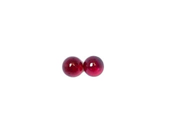 Par de cabujones redondos de rubí natural de 4,50 mm, 5 mm, piedras preciosas certificadas sueltas calibradas