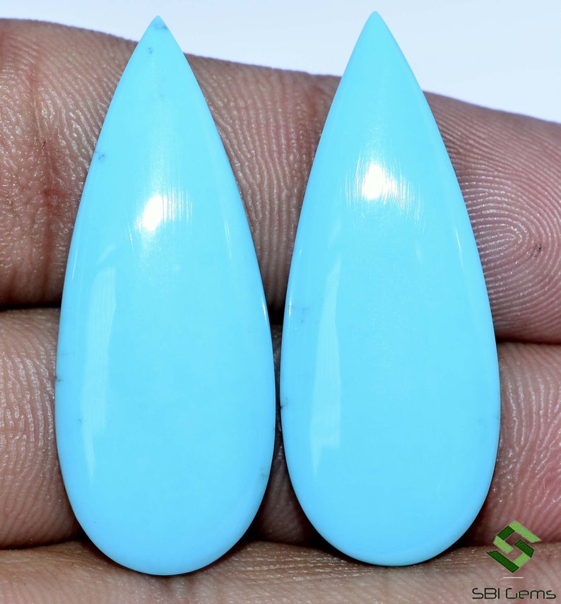 29x7 mm Certified Natural Turquoise Sleeping Beauty Fancy Baguette Shape Cabs Pair Untreated Loose Gemstones