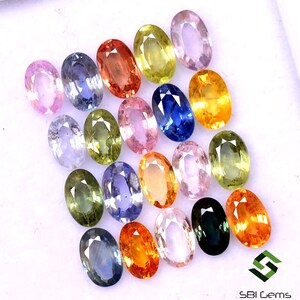5 x 3 mm naturliga multi-safir ovala slipade 22 st lösa ädelstenar på 6,51 CTS bild 9