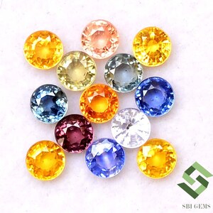 Multi Sapphire Lot: 3.25mm Round Cut Loose Gemstones, 3.36 Cts, 15 Pcs