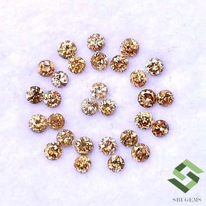 2-2.5mm, Natural Brown Diamond Round Cut Loose Gemstones: 10 Piece Lot