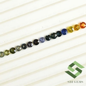Multi Sapphire Round Cut Lot: Calibrated Loose Gemstones (4-4.5mm, 5.96 Cts)