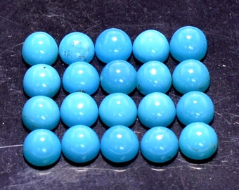 2-5 mm Natural Turquoise Round Cabochon Lot: 10 Piece Calibrated Loose Gemstones