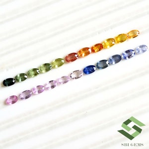 5 x 3 mm naturliga multi-safir ovala slipade 22 st lösa ädelstenar på 6,51 CTS bild 1