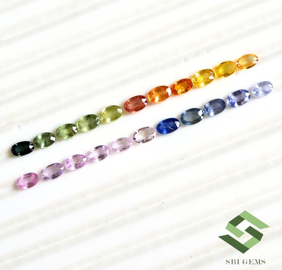 5x3 mm Natural Multi Sapphire Oval Cut Lot 22 Pcs 6.51 CTS Loose Gemstones