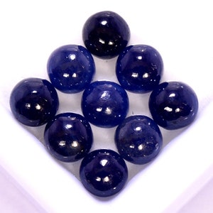 5 mm Natural Blue Sapphire Round Cabochon Lot 03 Pcs 2.89 Cts Calibrated Loose Gemstones