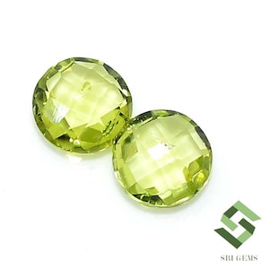 Gemme di peridoto naturale: coppia taglio briolette rotondo, 6-10 mm