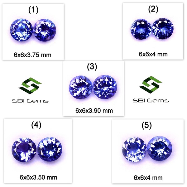 Stunning Natural Tanzanite Gemstone Pair - 8-10 Ct Total, Hexagon Cut, AAA+ Quality With GGL Certificate 12 thumbnail image