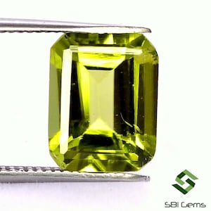 10x8 mm Certified Natural Peridot Octagon Cut Unheated Faceted Loose Gemstone 3.08 Cts