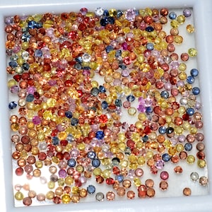 Multi Sapphire Lot: 1.5mm Round Cut Loose Gemstones, 2.03 Cts