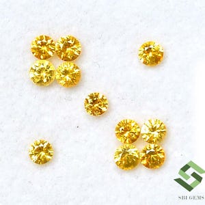 3 mm Natural Yellow Sapphire Round Diamond Cut Lot 11 Pcs 1.45 CTS Calibrated Loose Gemstones