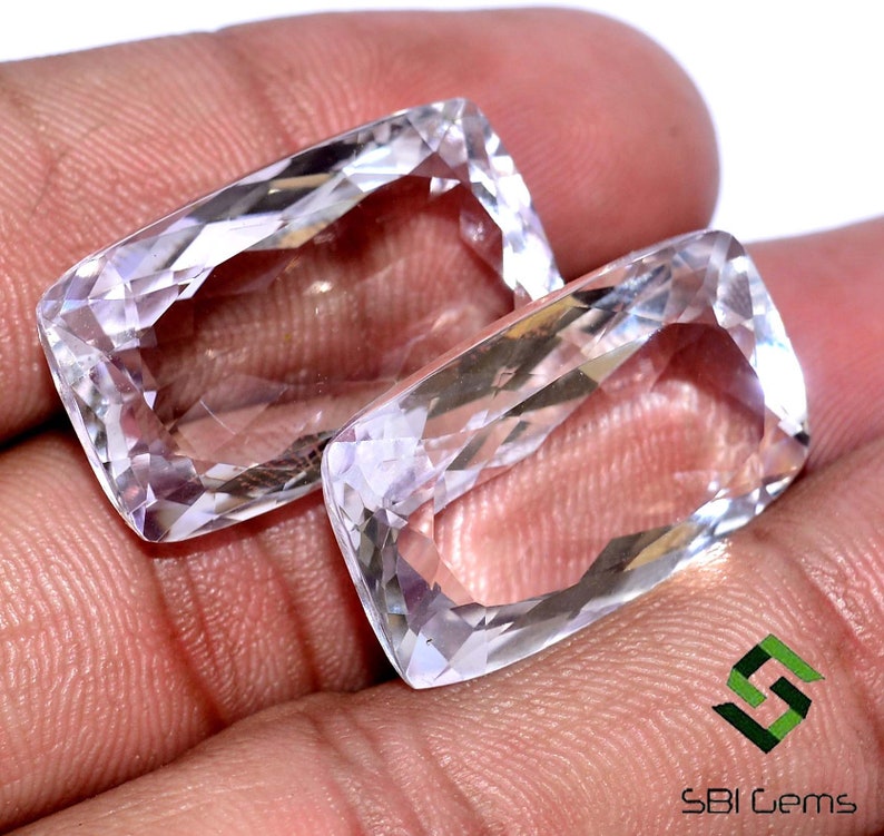 25x15 mm Certified Natural Pink Amethyst Cushion Cut Pair 55.83 CTS Calibrated Loose Gemstones