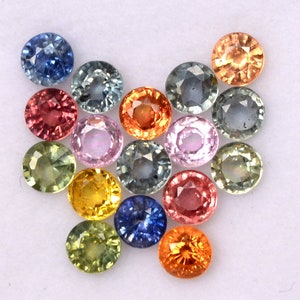 Multi Sapphire Lot: 3mm Round Faceted Loose Gemstones, Ceylon Origin