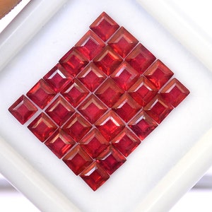 4mm Natural Ruby Square Cut Loose Gemstones: Lot (12.55 CTS)