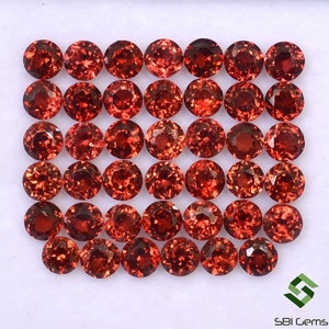 Granato rosso naturale a taglio rotondo da 3, 4, 5, 6 mm, lotto di 10 pietre preziose sfuse non riscaldate sfaccettate