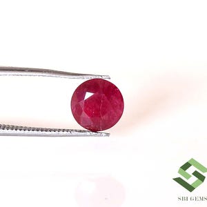 8 mm IGI Certified Natural Ruby Round Cut 2.13 CTS Mozambique Loose Gemstone
