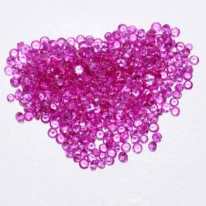 1 mm natürliche Rubin runde geschnittene lose Edelsteine - 100 Stück Lot
