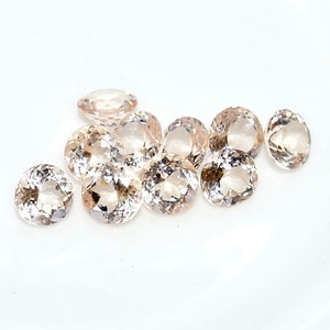 4 mm Natural Morganite Round Cut Lot 10 Pcs Calibrated Faceted Loose Gemstones