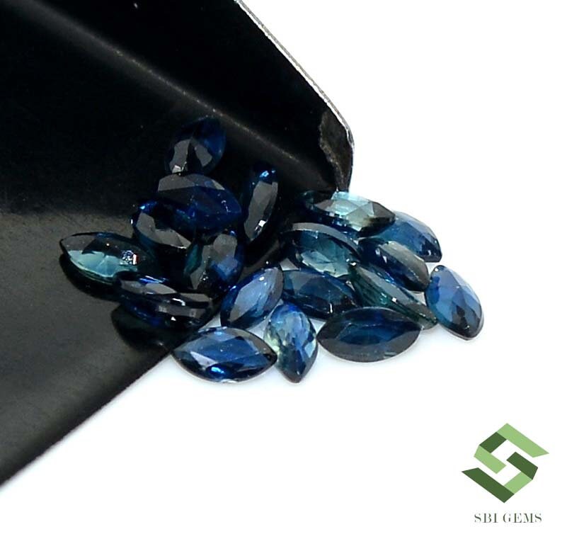 Natural Blue Sapphire Gemstone - Marquise Cut 4x2 Mm - 0.20 Carat - Eye Clean, No Enhancement