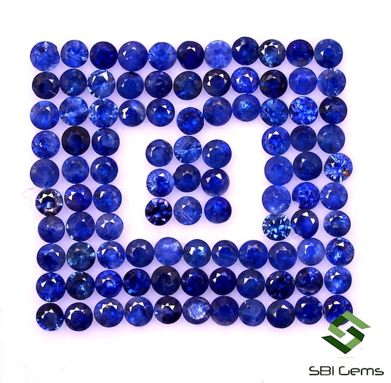 Perline Di Pietra Preziosa Di Zaffiro Naturale Autentico 6-7 Mm Blu - Foto 4