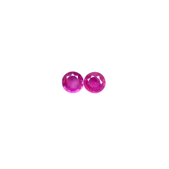 4 Pcs Natural Flawless Certified Red Ruby Loose Gemstones - Round Cut 9 X 5mm Lot