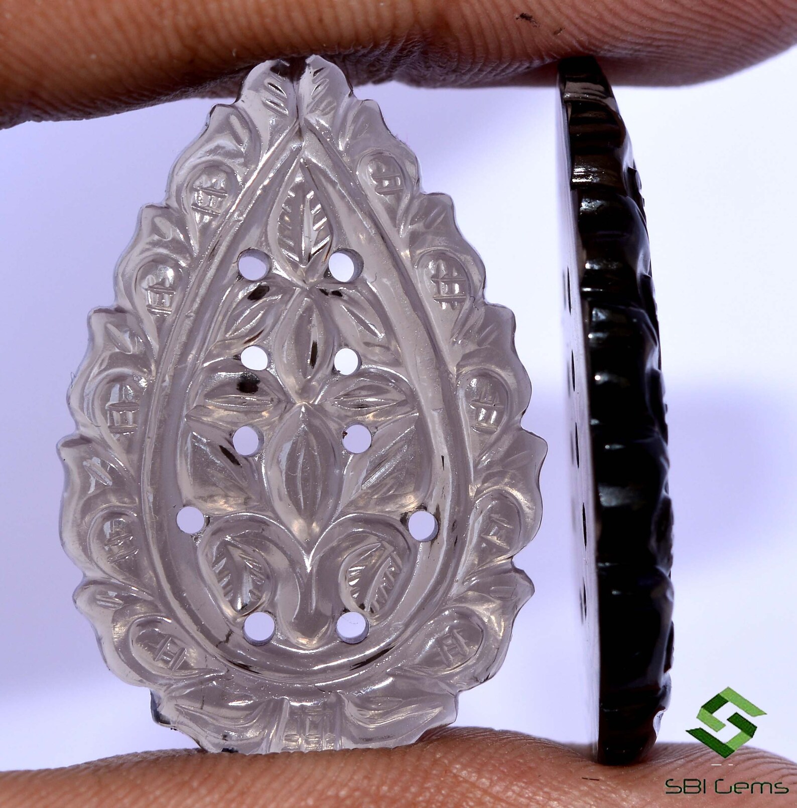 Natural Smoky Quartz Handmade Carving Pair 35x23 Mm 50.84 Cts Etsy