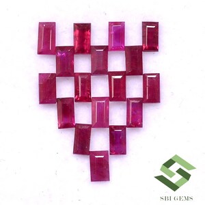 3x1.75 mm Natural Ruby Baguette Cut Lot 10 Pcs 2 Quality Burma Calibrated Loose Gemstones